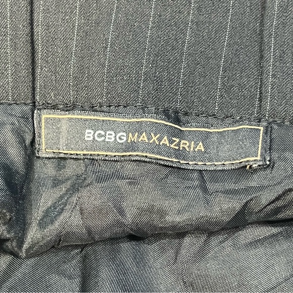 BCBG Maxazria Black Striped Short Pencil Skirt Ruffle Waist Size Small - Picture 10 of 16